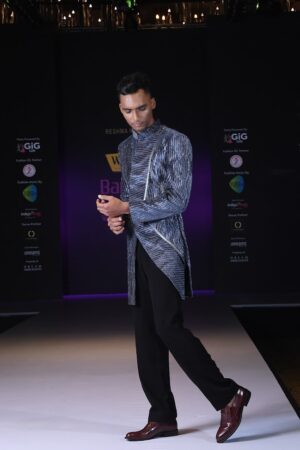 Grey silver indo-western