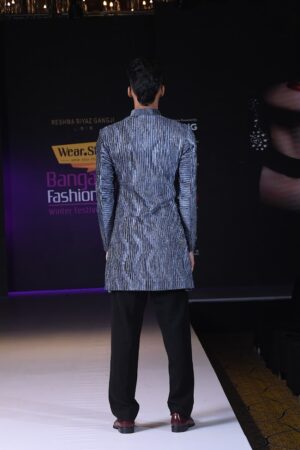 Grey silver indowestern