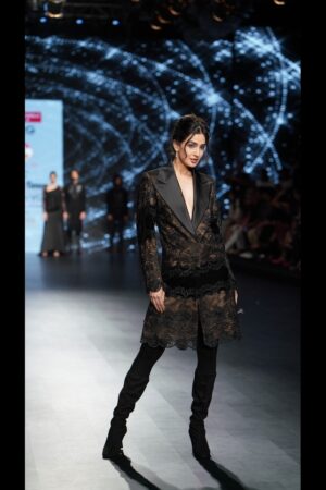 Black gold long coat